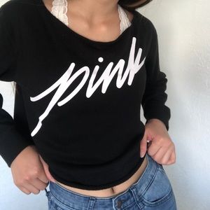 Cropped black sweater from Pink